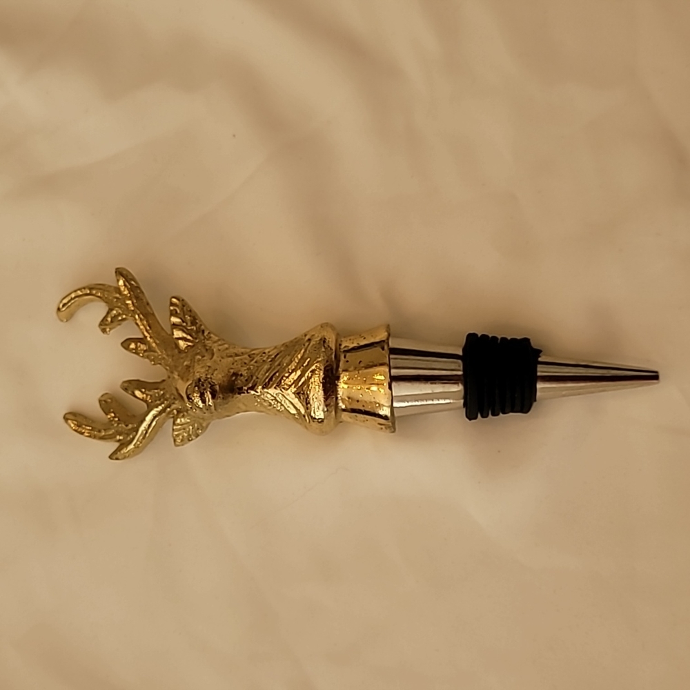 Pier 1 imports gold Stag wine bottle stopper